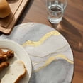 thumbnail image 3 of Marble Grey Round 15 Inch Placemats Set of 8, Modern Gold Luxury Neutral Texture HeatResistant Non Slip Place Mats for Dining Table, Wipeable Braided Kitchen Table Mats for Housewarming, 3 of 9