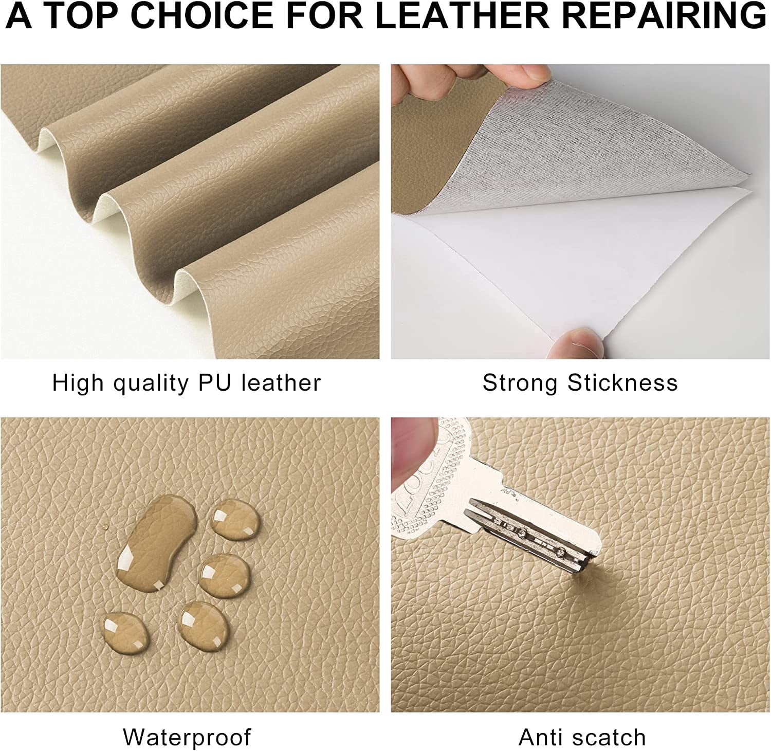 Leather Repair Patch for Furniture, Leather Repair Tape Self Adhesive, Leather Repair Patch for Couches Car Seat Sofa Jackets Handbags Medium