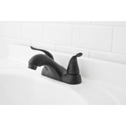 Mainstays 4-inch Centerset Bathroom Faucet with Push Pop-up, Dual Handle, Matte Black