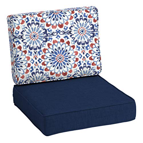 Arden Selections Profoam Essentials 24 X 6 Inch Outdoor Deep Seat Cushion Set Clark Blue Com Outdoor Deep Seat Cushion Set Clark, 24 Wide Patio Cushions