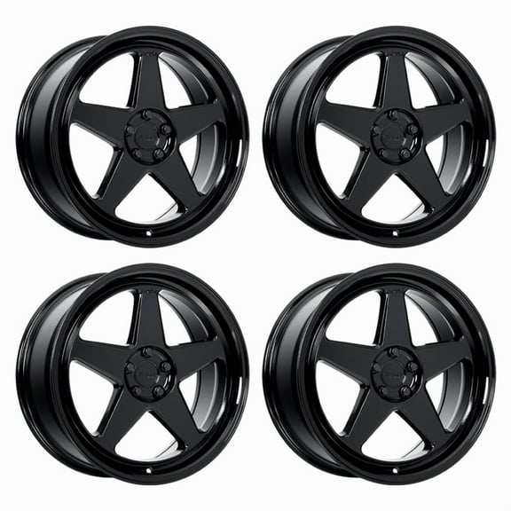 4 x KATANA RACING KR03 18X8 5X114.3  40mm Glossy Black Alloy Wheel Rim 18" Inch