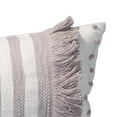 thumbnail image 2 of Foreside Home & Garden Gray Oversized 14x36 Decorative Cotton Lumbar Throw Pillow with Knotted Accent and Hand Tied Fringe, 1 Count (Pack of 1), 2 of 5