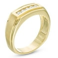 thumbnail image 2 of Pompeii3 1/2Ct Men's Five Stone Diamond Brushed Ring in 14k Yellow Gold (G/H,I1), 2 of 3
