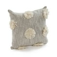 thumbnail image 3 of Lr Home Xavia 18" x 18" Gray/Ivory Floral Tufted Cotton Adult Decorative Throw Pillow, 3 of 9