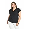 thumbnail image 1 of Blusa con volantes Roman Fashion / Tallas Extras, 1891 (Negro) negro 40, 1 of 6