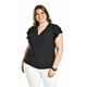 thumbnail image 1 of Blusa con volantes Roman Fashion / Tallas Extras, 1891 (Negro) negro 42, 1 of 6
