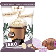 Fusion Select Bubble Tea Mix - Taro Flavored 3-in-1 Drink Powder with Cream & Sugar - Instant Pre-Mixed Beverage for Hot or Cold Blends & Yummy Frappes - 6 oz. Pack, Made in Taiwan (Taro)