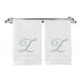 thumbnail image 2 of Monogrammed Hand Towel, Personalized Gift, 16 x 30 Inches - Set of 2 - Silver Embroidered Towel - Extra Absorbent 100% Turkish Cotton- Soft Terry Finish - For Bathroom, Kitchen and Spa- Script Z White, 2 of 3