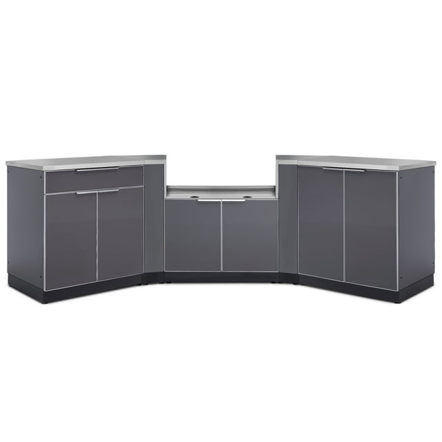 NewAge Products Armoire de Cuisine Extérieure en Aluminium, Ensemble de 6 Pcs avec Couvercles