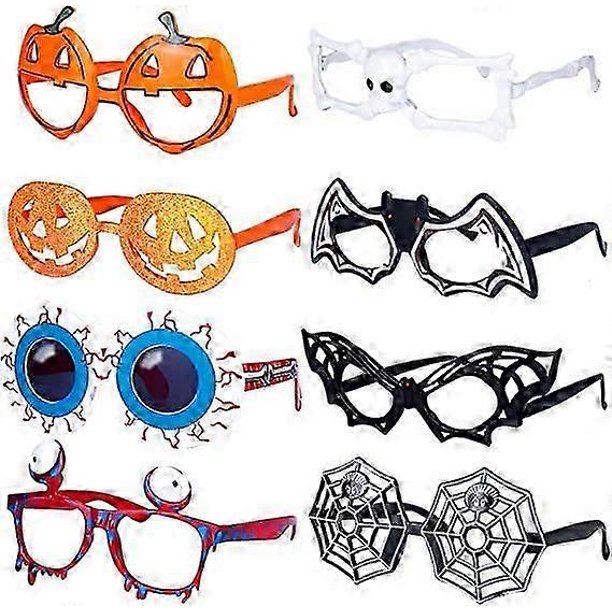 8 Pieces Halloween Eyeglasses Novelty Halloween Party Favors Funny Halloween Party Eyeglasses Frame Halloween Toy Glasses Cosplay Props for Halloween