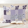 thumbnail image 3 of Spring Floral Outdoor Waterproof Pillow Covers, Dark Purple Flowers Patchwork Grid Bohemia Decorative Square Throw Pillowcase Sofa Cushion Sham for Patio/Couch/Chair, 20"x20" 2 Pack, 3 of 8