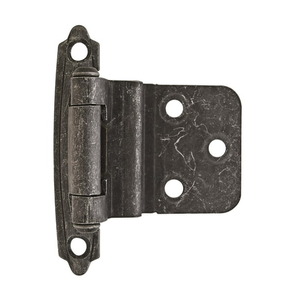 3/8in (10 mm) Inset SelfClosing, Face Mount Wrought Iron Hinge 2