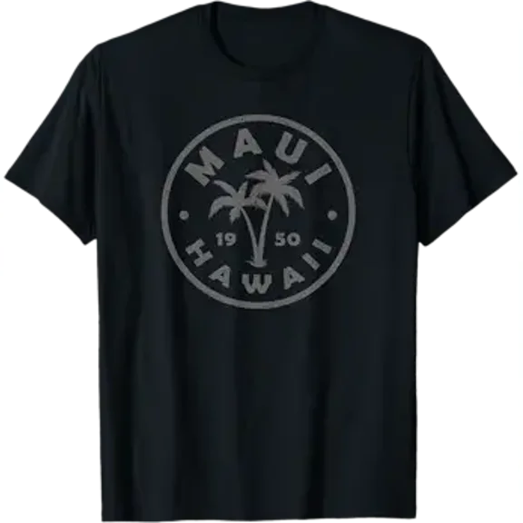 Retro Maui Hawaii Palm Tree Mens Womens Girls Boys Souvenir T-Shirt