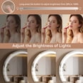 thumbnail image 4 of Swafrrt Vanity Mirror with Lights, 32x26 inch LED Lighted Makeup Mirror with USB Charging Port, Round Makeup Mirror, 3 Colors Lighting, Dimmable for Tabletop, Bedroom, 4 of 8
