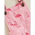 thumbnail image 6 of Argulvti Kids Girl Denim Overalls Romper Cotton Casual Summer Flamingo Print Jean Jumpsuit, 6 of 7