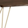thumbnail image 5 of 42" Gold And Rustic Brown Solid Wood Live Edge Rectangular Coffee Table, 5 of 6