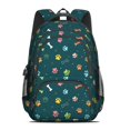 thumbnail image 2 of Dog Paw Print and Bone Teal Pattern Cute School Backpack Bag with Padded Back and Adjustable Shoulder Straps 16.9 X 12.6 X 5.9 Inches, 2 of 5