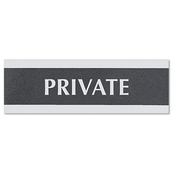 US Stamp Century Series Private Sign 9w x 1/2d x 3h Black/Silver