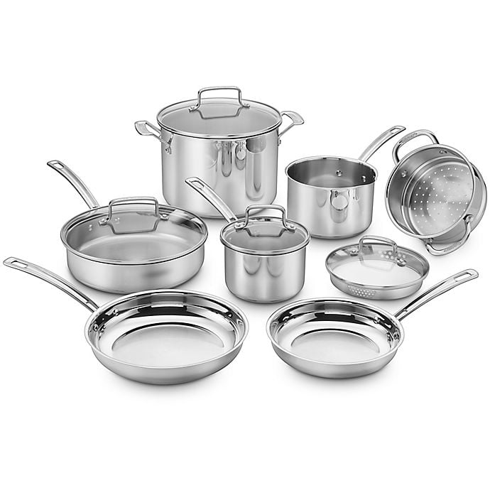 Cuisinart Chef's Classic Pro 11-Piece Cookware Set in Stainless Steel Cuisinart 11-piece Professional Cookware Set Stainless Steel