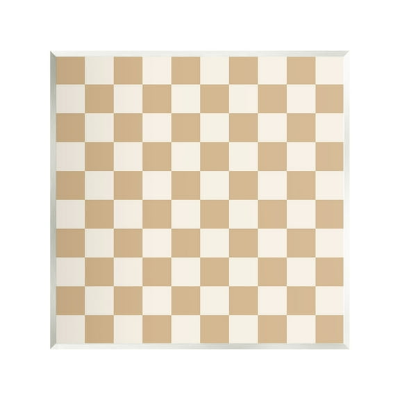 Stupell Industries Neutral Checkered Pattern Abstract Painting Unframed Art Print Wall Art, 12 x 12