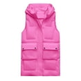 thumbnail image 4 of Brnmxoke Puffer Vest for Women Plus Size,Womens Long Puffer Vest Women's Down Coats & Jackets Winter Coats Sleeveless Warm Zip Up Jacket Best Outerwear, 4 of 5