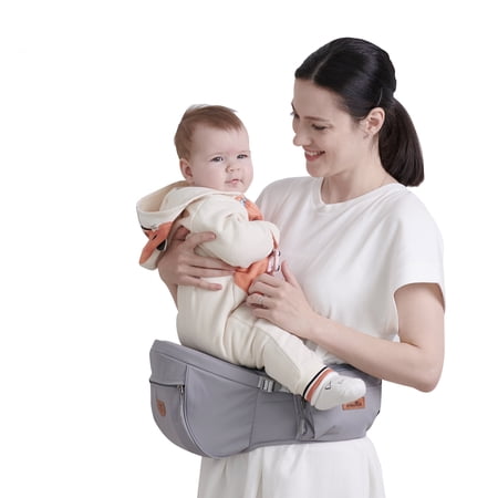 Sunveno Ergonomic Hip Seat Safety Infant Baby Carrier, Gray, One Size