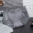 thumbnail image 2 of WULMLEO Women’s Mid-Rise Plus Size Lace Panties Seamless Comfortable Underpants Gray XL, 2 of 3