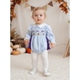 thumbnail image 5 of Miaouyo Infant Baby Girl Halloween Jumpsuit 0 3 6 12 18 24 Months Long Sleeve Doll Collar Ghost Embroidery Striped Romper, 5 of 9