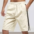 thumbnail image 1 of WILLBEST Pantalones Cortos para Hombre, de Verano, Holgados, con Cremallera Lateral para Playa, Informales, Lisos, de Cinco Puntos, 1 of 8