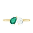 thumbnail image 4 of Rosec Jewels Lab Grown Emerald Diamond 2 Stone Promise Ring - Toi Et Moi Ring - AAAA Grade - Ready to Gift for Valentines Day, 18K Yellow Gold, US 5.00, 4 of 8