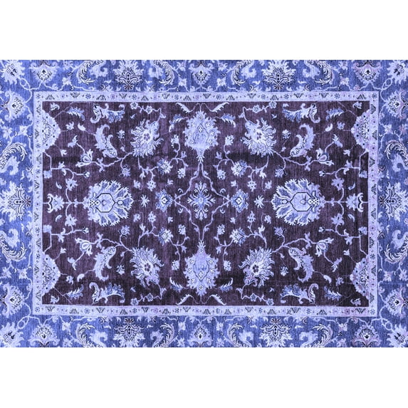 Ahgly Company Indoor Rectangle Abstract Blue Modern Area Rugs, 7' x 9'