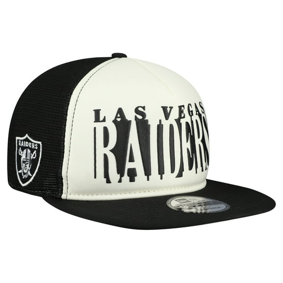 Men's New Era Cream/Black Las Vegas Raiders  Cutout A-Frame 9FIFTY Snapback Hat