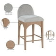thumbnail image 2 of Meridian Furniture Waldorf Grey Chenille Fabric Stool, 2 of 7