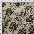 thumbnail image 4 of oneOone Silk Tabby Light Brown Fabric Abstract Tropical Leaf Sewing Material Print Fabric By The Yard 42 Inch Wide, 4 of 4