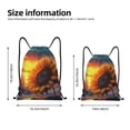 thumbnail image 2 of Wukai Sunset Coast Sunflower Drawstring Backpack Bag Sport Gym Sackpack Large Size String Backpack Cinch for Women Men-Medium, 2 of 6