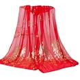 thumbnail image 2 of Yesbay Women Peacock Printed Chiffon Scarves Long Wrap Shawl Stole Gift Red, 2 of 8