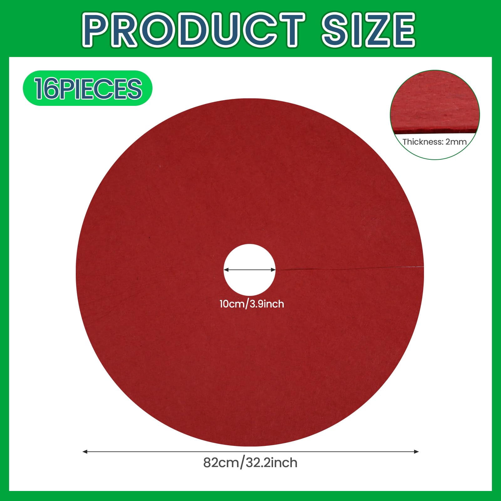 16 Pcs 32. 2 Inch Non Woven Tree Mulch Ring Round Tree Weed Barrier Mat Reusable Landscape Protector Base Barrier Fabric for Weed Root Protection
