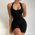 thumbnail image 2 of Sexy Backless Jumpsuit For Women Summer Sleeveless Tank Top Bodycon Short Romper Ribbed Short Bodysuit, 2 of 2