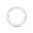 thumbnail image 4 of AFFY 2/5 Carat Round White Natural Eternity Diamond Wedding Band With Criss-Cross Crossover Shank in 14K Rose Gold Over Sterling Silver (0.41 Cttw, I2-I3 Clarity), Ring Size-10, 4 of 5