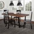 thumbnail image 2 of 5-Piece Wood Farmhouse Dining Set - Mahogany and Black, 2 of 4