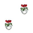 thumbnail image 2 of Kearding Regalo de cumpleaños de la decoración de la rosa artificial de la flor de cristal romántica del hogar Rojo 2Conjunto, 2 of 6