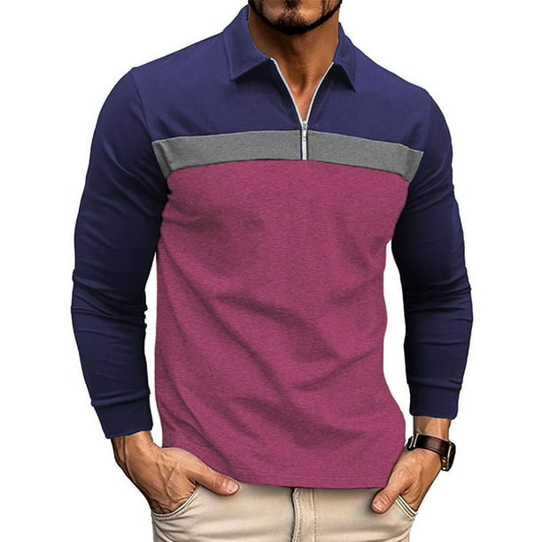 Ceisia Men Color Block Long Sleeve Zipper Casual Daily Outdoor Versatile Gift Fashion Athletic Top
