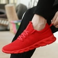 thumbnail image 2 of Mens Shoes Casual Sneakers Low Top Walking Shoes Breathable Mesh Sport Shoes Red Size 6.5, 2 of 9