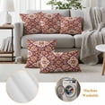 thumbnail image 6 of Red Boho Outdoor Waterproof Pillow Covers, Country Vintage Aesthetic Ethnic Aesthetics Decorative Square Throw Pillowcase Sofa Cushion Sham for Patio/Couch/Chair, 16"x16" 2 Pack, 6 of 8
