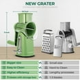 thumbnail image 3 of SUSTEAS Rotary Cheese Grater with Handle, 5 Well-Designed Blades, Strong Suction Cup Base, Kitchen Springtok Utensils Springtok, 3 of 22