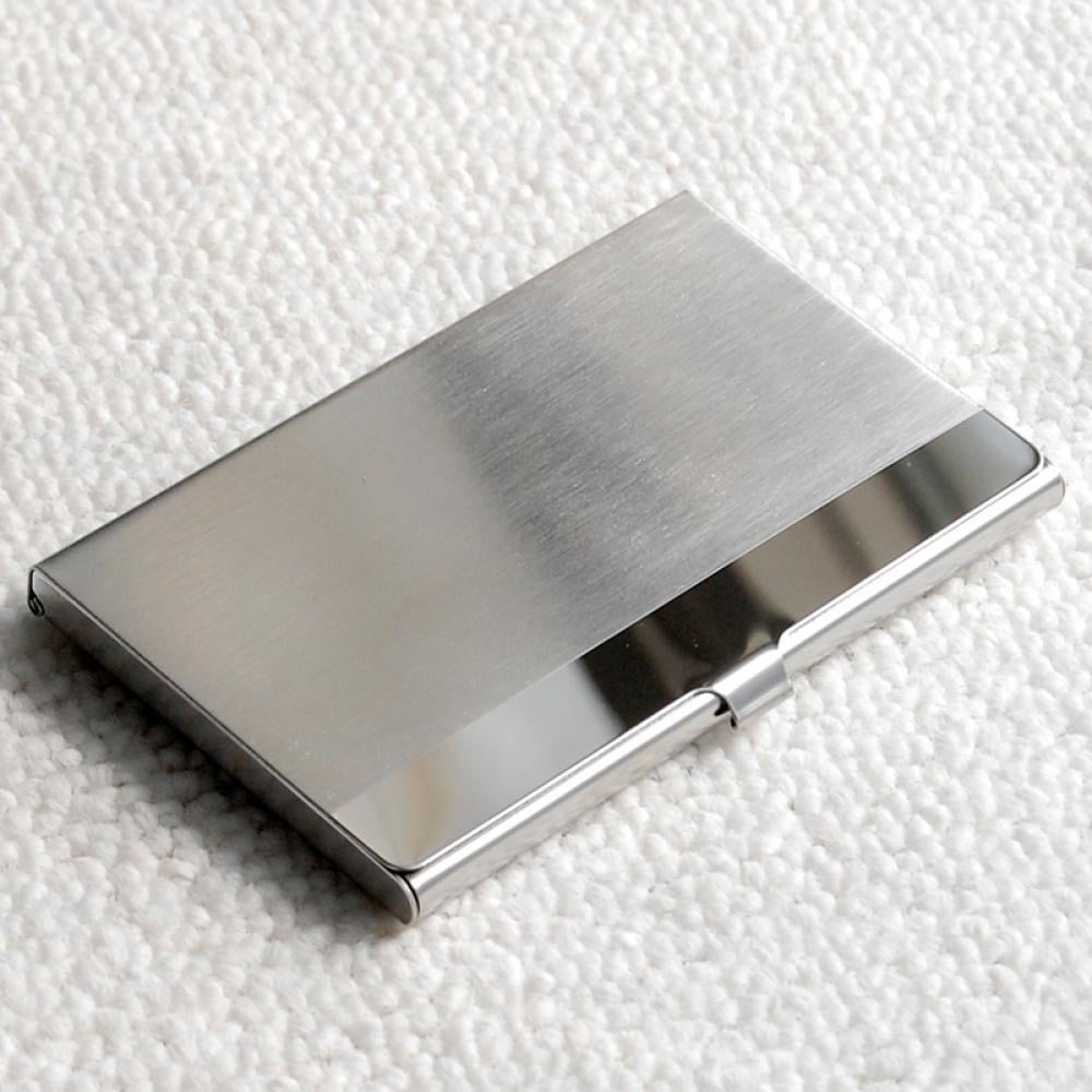 Fine Stainless Steel Pocket Name Credit ID Business Card Holder Box Metal Case x 