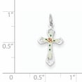 thumbnail image 2 of Sterling Silver Rhodium-Plated With Enamel Cross Pendant (18 X 11) Made In United States qc7263, 2 of 2