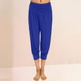 thumbnail image 2 of Loose Pants for Women, Comdrip Womens Elastic Loose Casual Cotton Soft Yoga Sports Dance Harem Pants Yoga Pants Women Blue L, 2 of 4