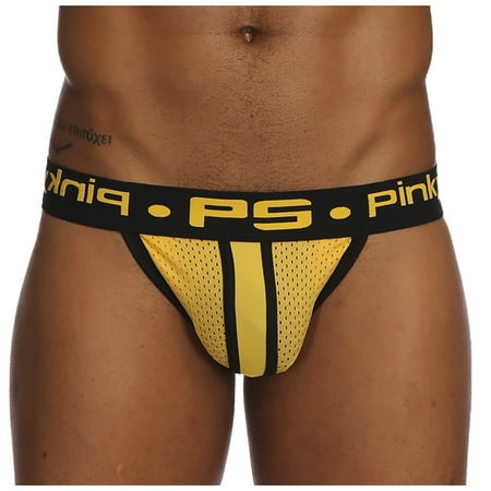 

RPVATI Men Sexy Solid Briefs G-String Breathable Leather Thong Lingerie Pouch Soft Underwear