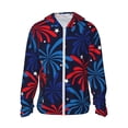 thumbnail image 1 of Fotbe Red White Blue Fireworks Chaqueta con Protección Solar UPF 50+ para Hombre y Mujer, Camisa con Capucha y Bolsillos-XX-Large, 1 of 7
